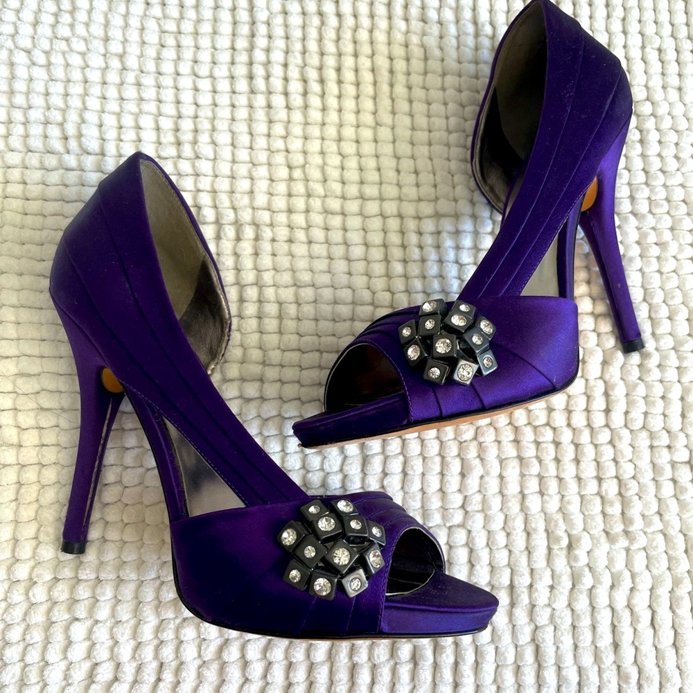Purple silk Marciano heel size 7